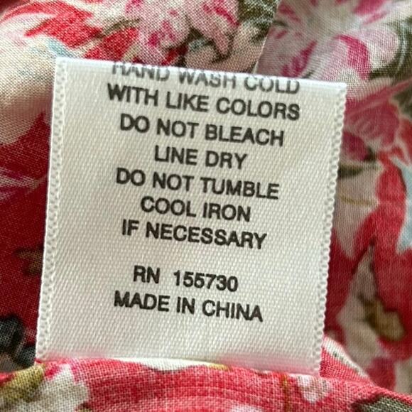 Rose + Olive Women Boho Hippie Long Sleeve Babydoll Top Blouse Red Size Large - Picture 7 of 7